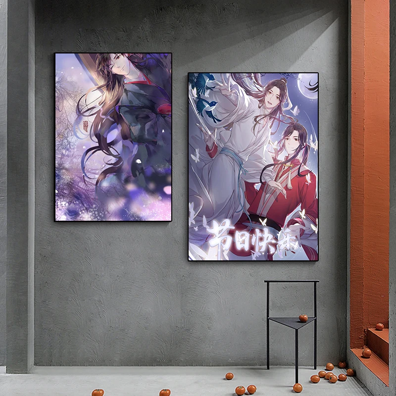 Anime Magic Dao Patriarch Wei Wuxian Lan Wangji Canvas Painting Wall Art Picture Posters and Prints Living Room Home Decor