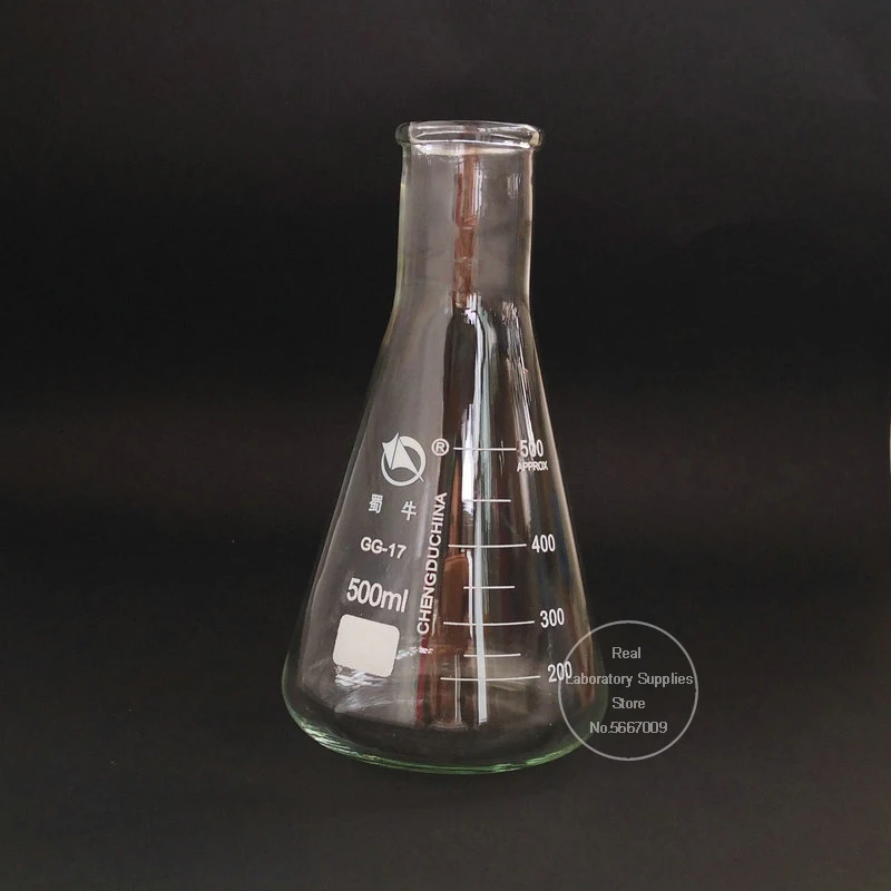 Imagem -04 - Frasco de Vidro Borosilicato para Equipamentos Químicos de Laboratório Pescoço Largo Reto Cônico Triangular 50ml a 1000ml 1pc