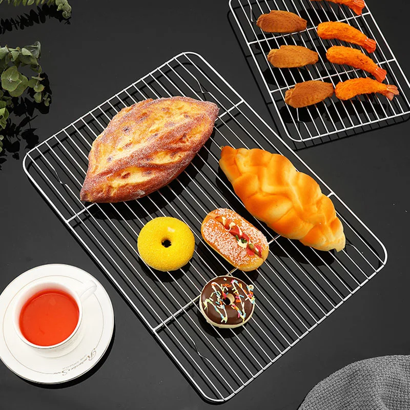 Stainless Steel Cake Cooling Rack Non-stick Baking Pan Bread Biscuit Tray Pizza Barbecue Food Grill Oven Shelf Kitchen Utensils