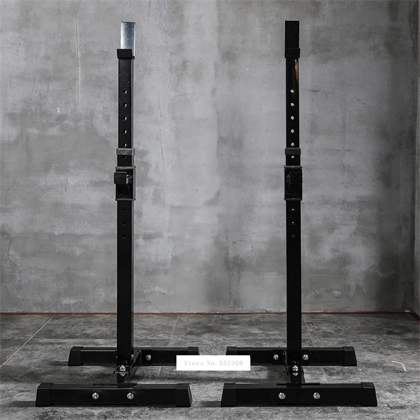 Multifunctional Barbell Squat Stand 8-Gear H eight Adjustment Weight Lifting Barbell Split Type Squat Rack Barbell Semi-Frame