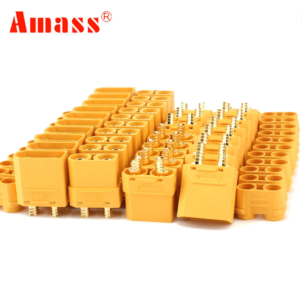 Amass 10 Pair XT90 Bullet Connectors Male Female Power Plugs Power RC LV Lipo Battery Motor