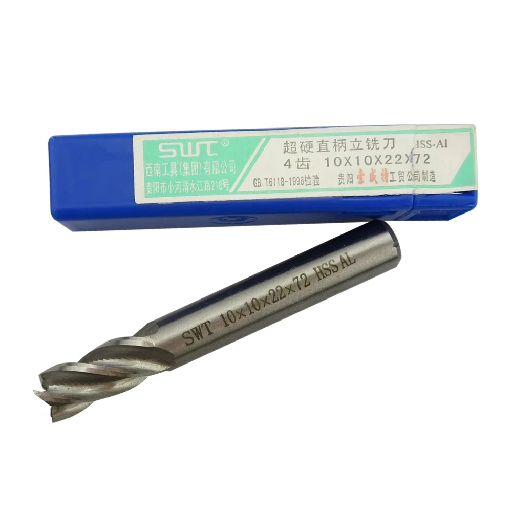 CHKJ HSS End Mill Straight Shank 4 Flute Solid Hard White Steel End Mill Cutter Router Drill Bit 2/3/3.5/4/5/6/7/8/9/10mm