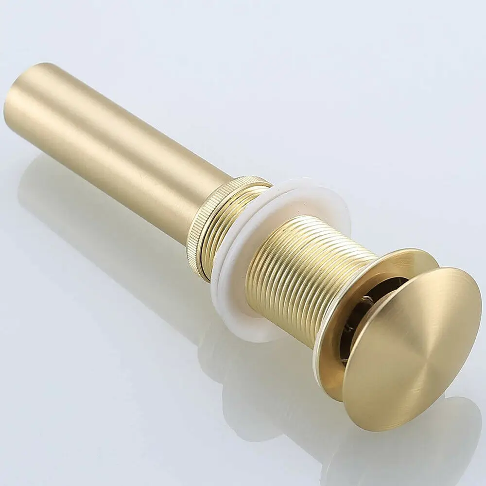 Brass Pop Up Sink Drain Stopper without Overflow Push and Seal for Bathroom Basin