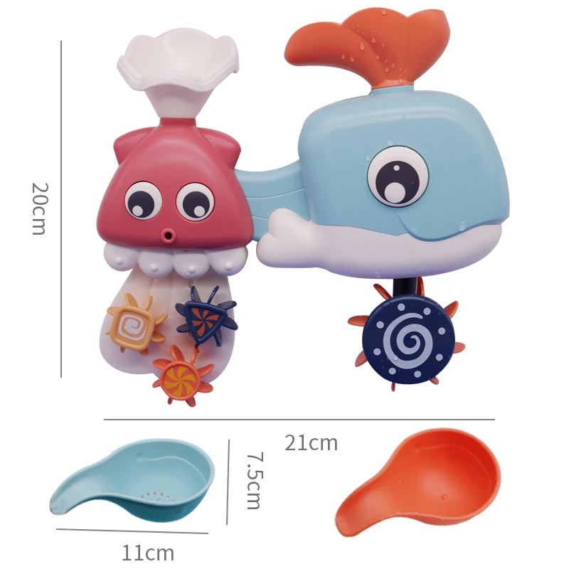 Baby Bath Toys Bathroom Play Water Spraying Tool Cartoon Whale Octopus Shower Bath Toy Play Water Bathroom Bath Kid Baby Toys