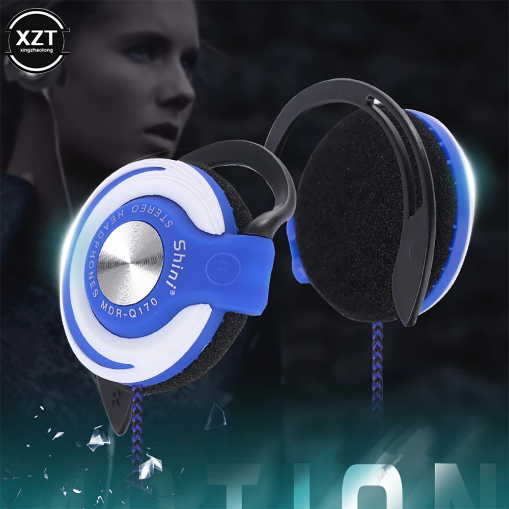 3.5mm Wired Headphones HIFI Heavy Bass Headset Over-ear Adjustable Ear Hook Earphones Music Earphone for Phone