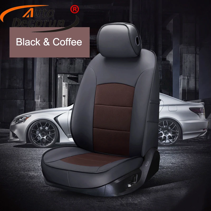 

AutoDecorun Cowhide & PVC Leather Seat Covers for Audi Q3 Accessories Automobiles Seat Cover for Car Cushion Airbag Compatible