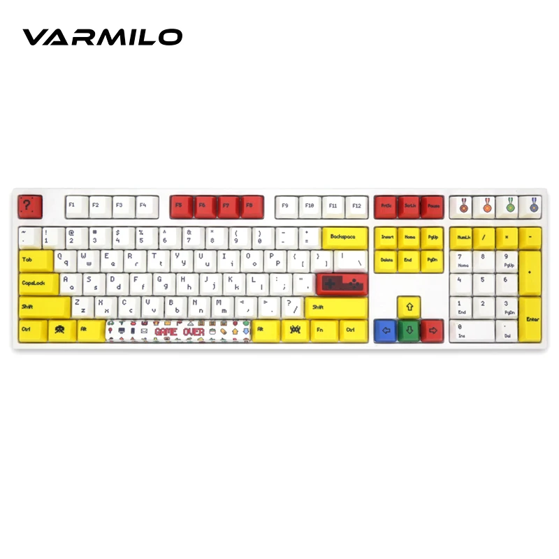 

1 set/108keys PBT Mechanical keyboard keycap thermal sublimation pixel time game and Lu Enwen for cherry MX switch