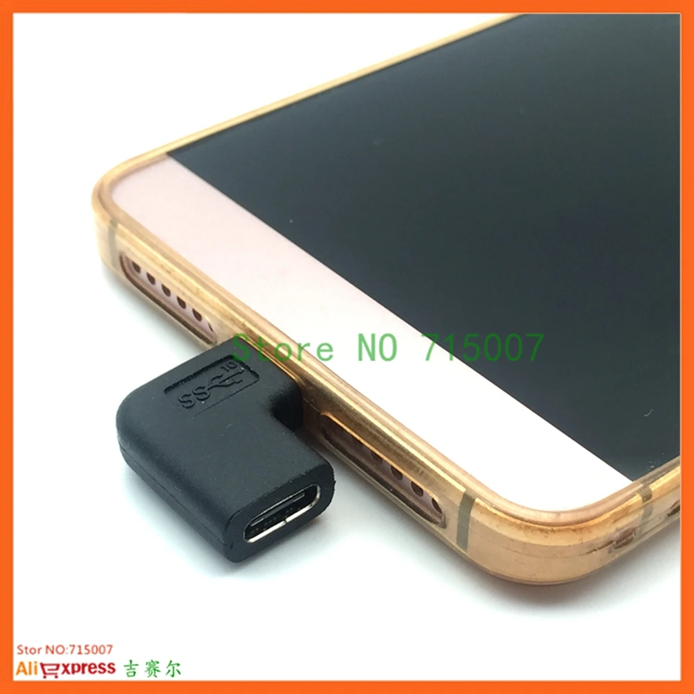 Mini conversor portátil macho para fêmea, ângulo direito de 90 graus, USB 3.1, tipo C, USB-C adaptador para telefone inteligente, qualidade