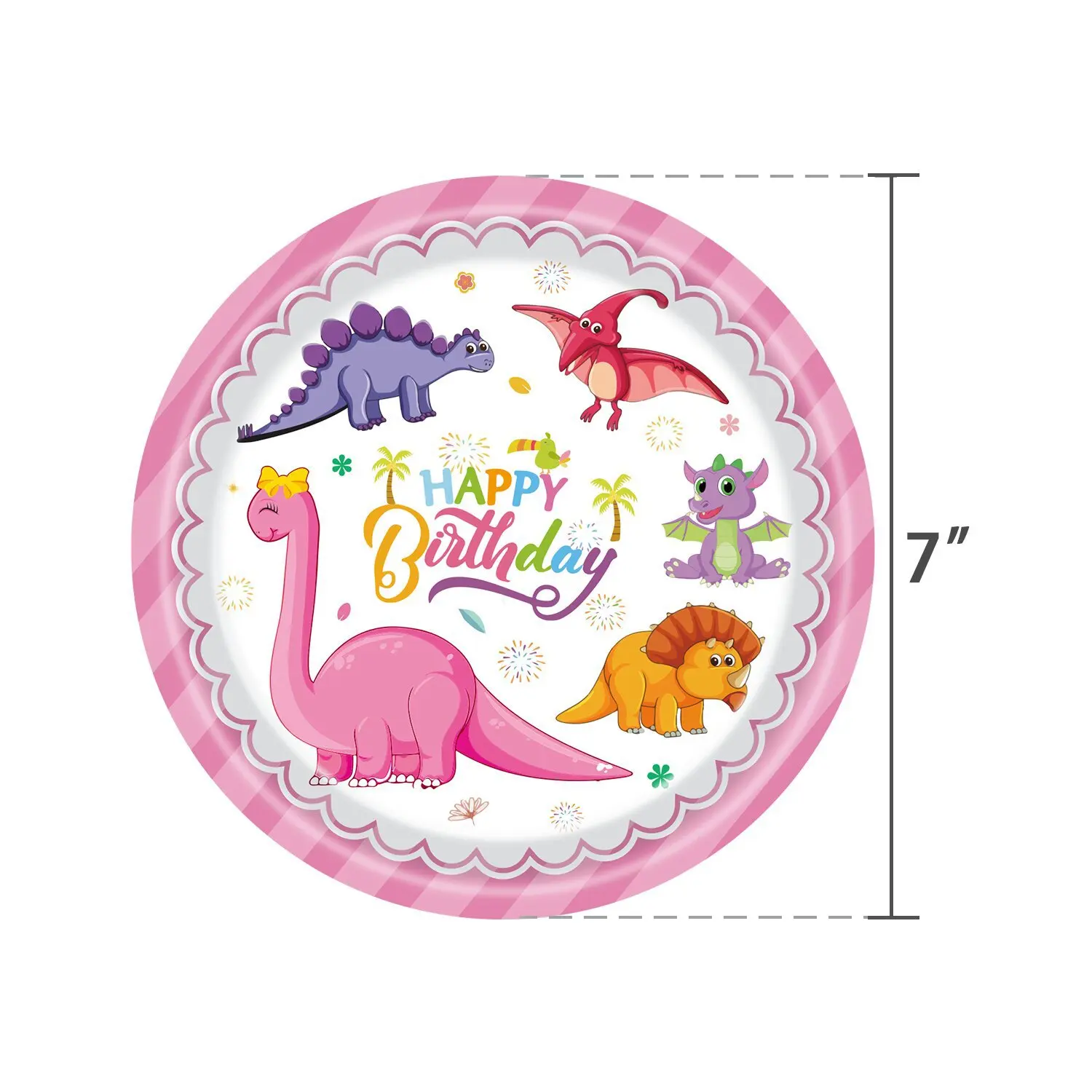 Pink Dinosaur Theme Party Dinosaur Balloon Disposable Tableware Set Kids Gir Birthday Party Decoration Jungle Party Baby Shower