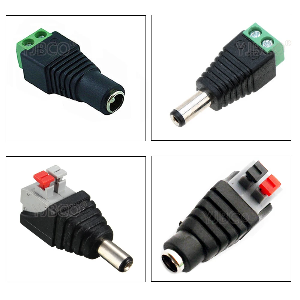 5pcs Male Female Free Welding DC Connector / DC Connector Plug Cable Wire Connector for LED Power Adapter CCTV Camera LED Strip