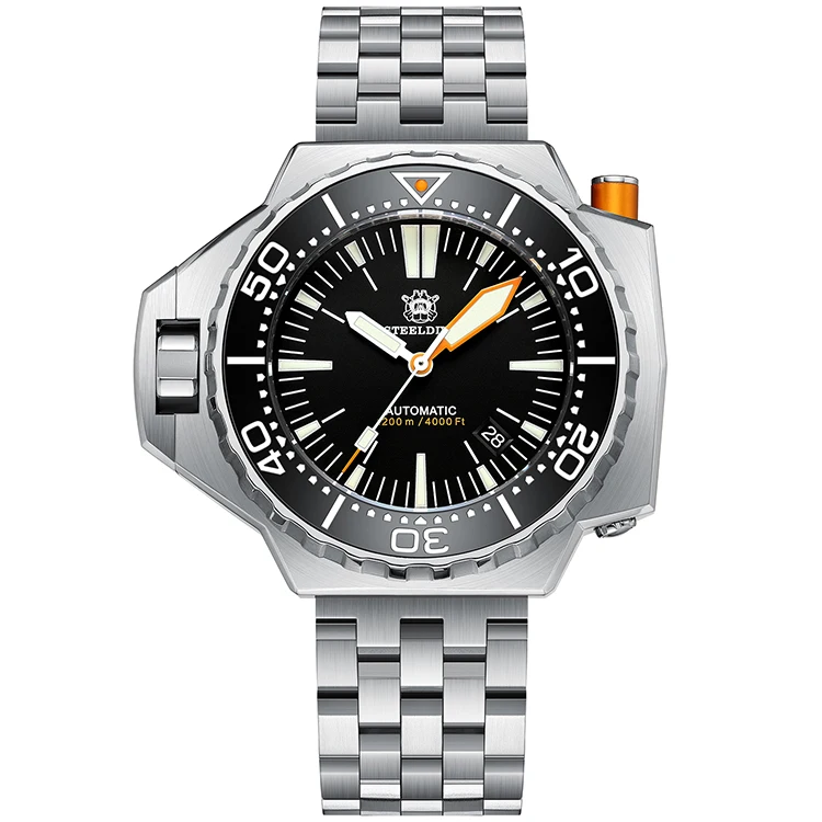 

STEELDIVE Mens Automatic Watches Diver 1200m Waterproof Mechanical Wristwatch Luminous Ceramic Bezel Helium Exhaust Valve NH35
