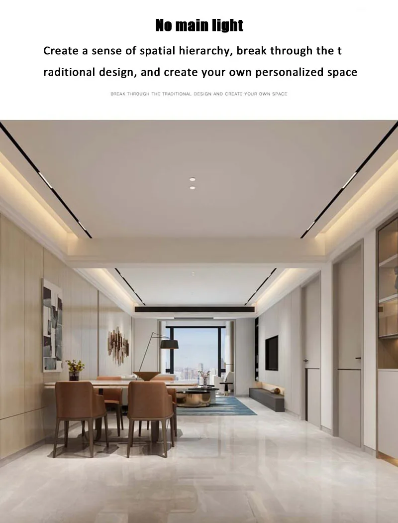 QIUBOSS Modern Magnetic Track Lights Embedded LED Spotlight Downlight Living Room Without Main Light Lighting Grille Lamp Series