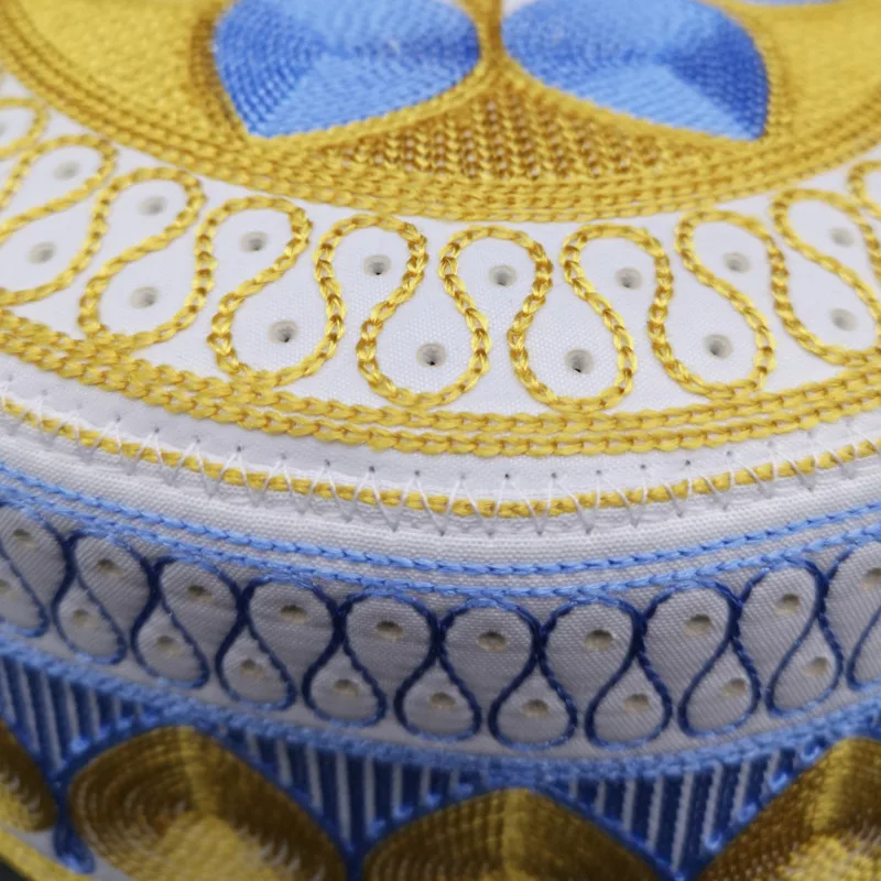 Golden Blue Topi  Kippah Islam Prayer Rug Saudi Abaya Prayer Caps Seccade Шапка Ислам Men Намаз Mütze Damen