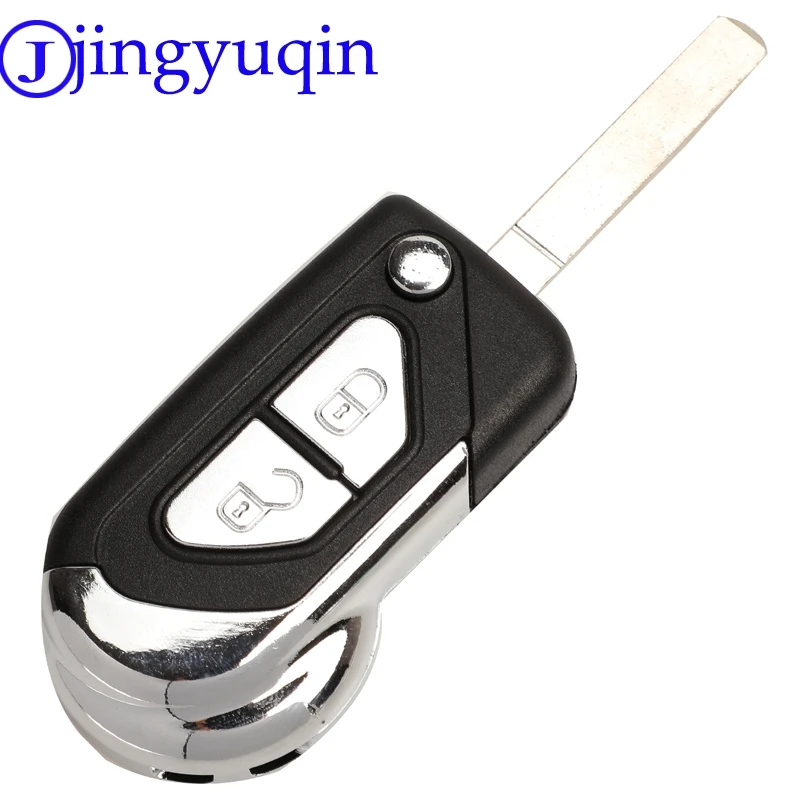 Jingyuqin Remote 2 pulsanti Flip Folding Car Key Shell Case Fob Cover per Citroen DS3 Uncut VA2 Key Blade Housing Cover