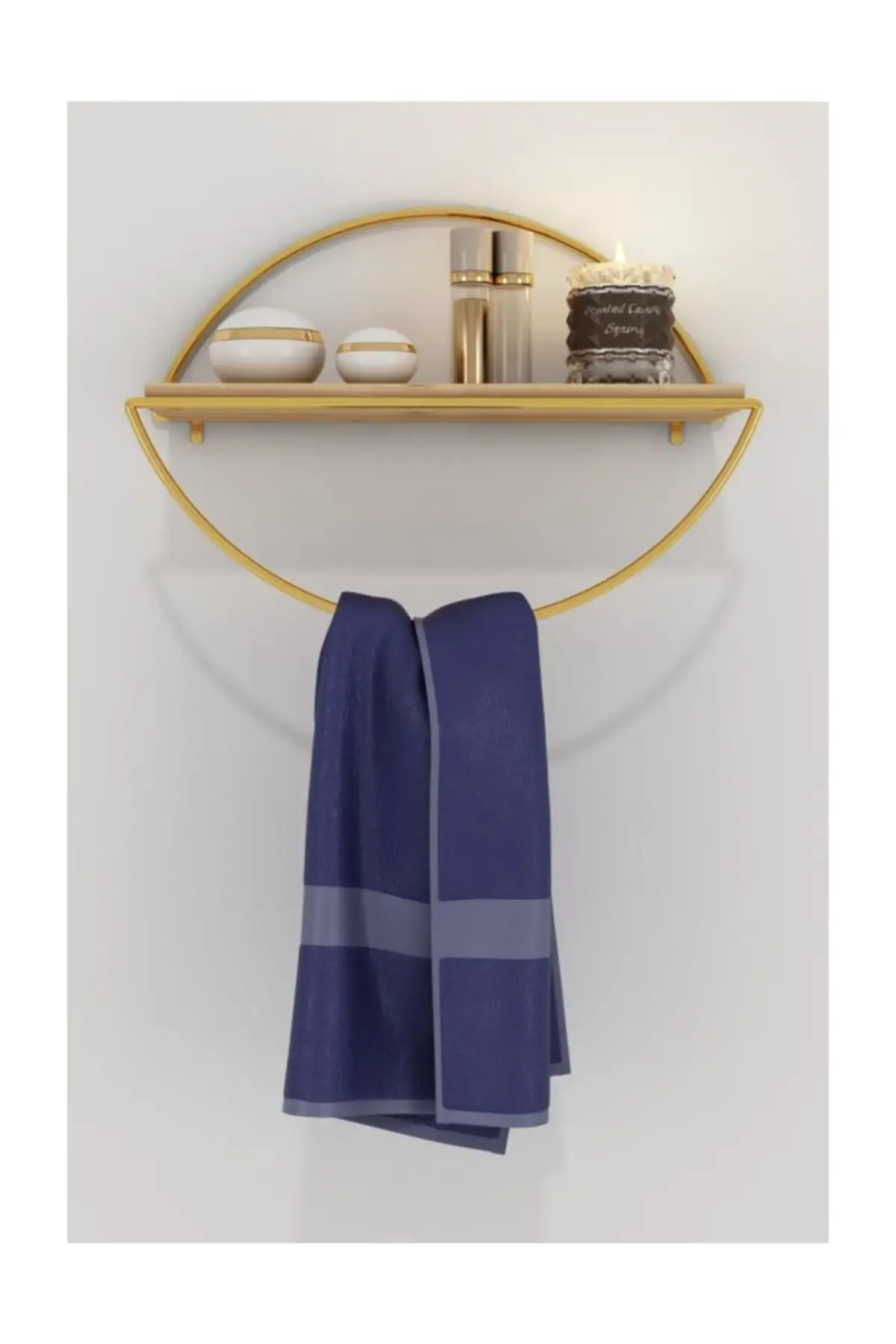 Wall Rack Decorative Kitchen Bathroom Gold Ellipse Bookcase