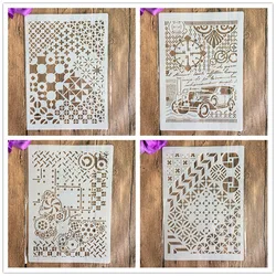 4pcs/set A4 mechanical Mandala Stencils Painting Coloring Embossing Scrapbook Album Decorative Template cake stencil