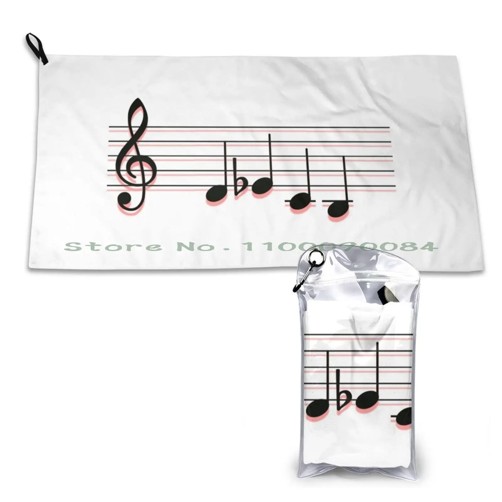 Dsch Motif Shostakovich-Highlighted Quick Dry Towel Gym Sports Bath Portable Dsch Shostakovich Muic Notes Dmitri Russian