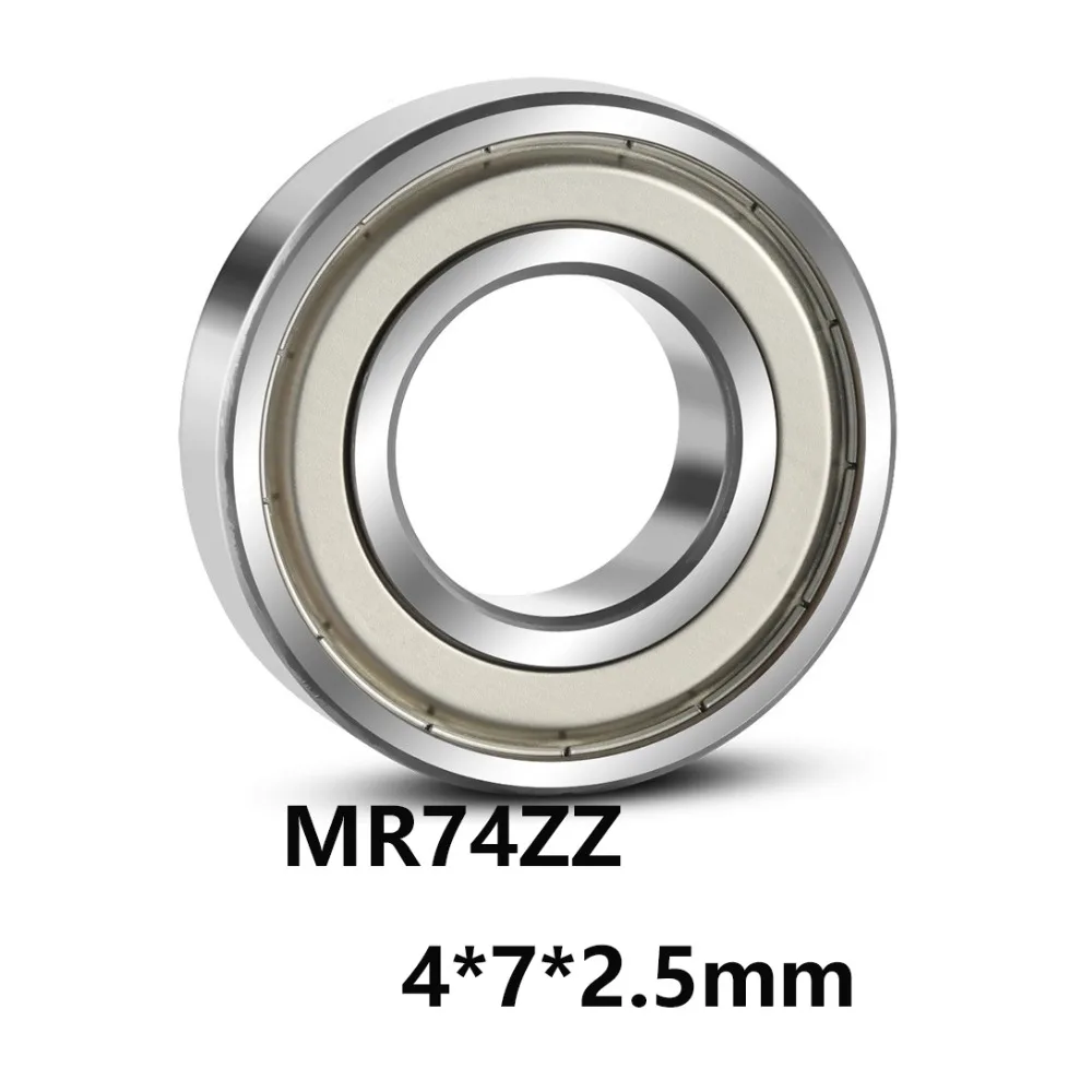 10Pcs/batch Mr74Zz Deep Groove Ball Miniature Bearing Mr74-Zz 4 * 7 * 2.5Mm Bearing Steel Material bearing