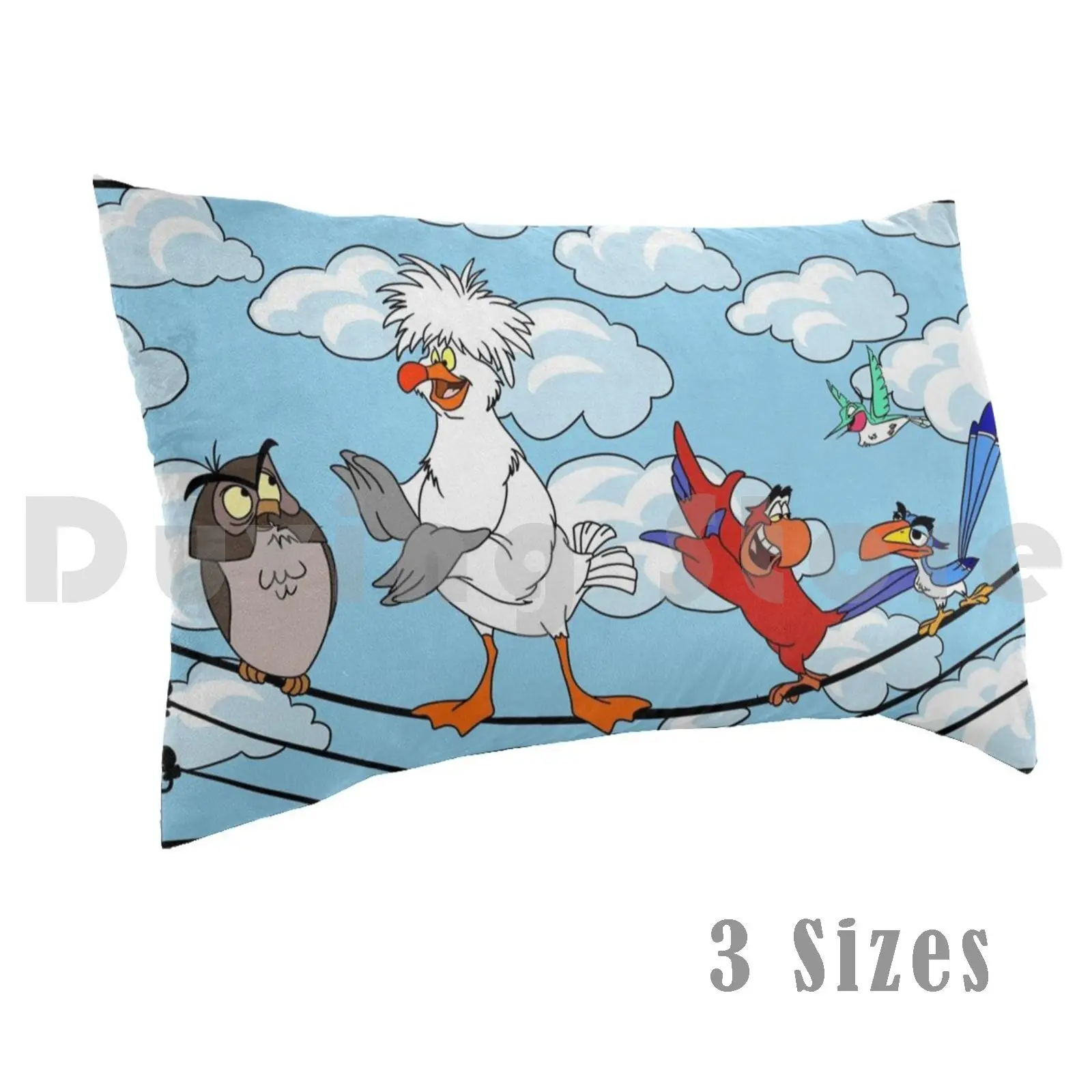 

Birds On A Wire Pillow Case Printed 50x75 Scuttle Iago Aladdin Lion King Pocahontas Flit Sleeping Beauty