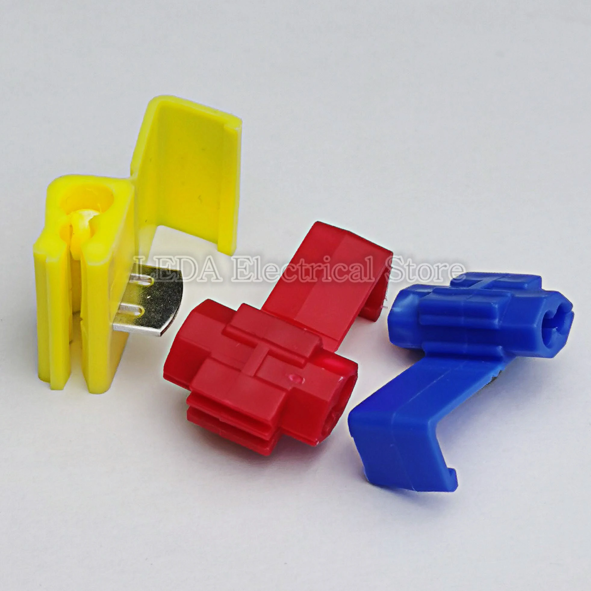 Blue Red Quick Connection Clip Wire Crimp Splitter Lip Break Clamp Strip-free Soft Distributo Line Connector Terminal Joint