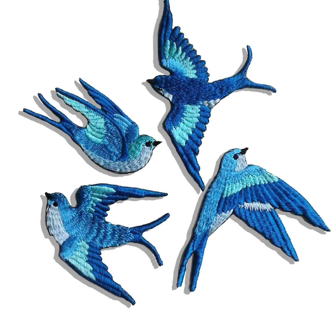 Blue Bird Embroidery Patch High Quality Iron on Patches for Clothing Bags Jackets Appliques Nature Badges Free Shipping