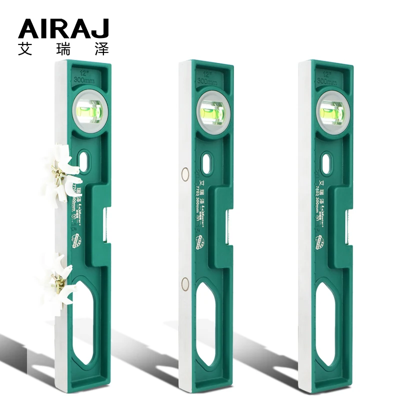 AIRAJ Magnetic Level, 300MM High Precision Balance Bar Cast Iron Lever with Bubble Level, High Bearing Ruler