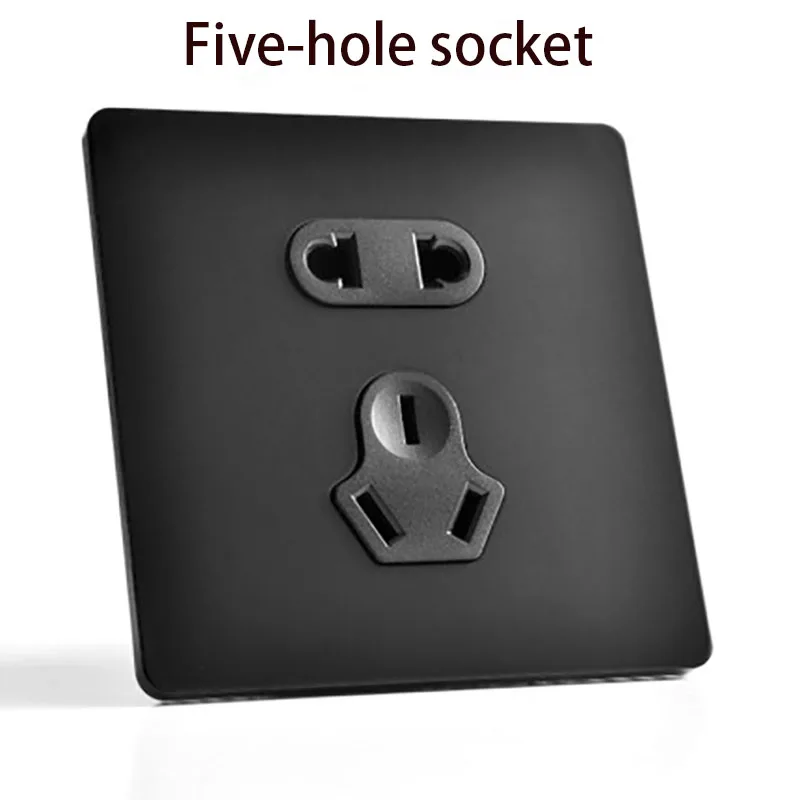 1 pcs Type 86 Nordic minimalist style matte black wall socket panel retro socket