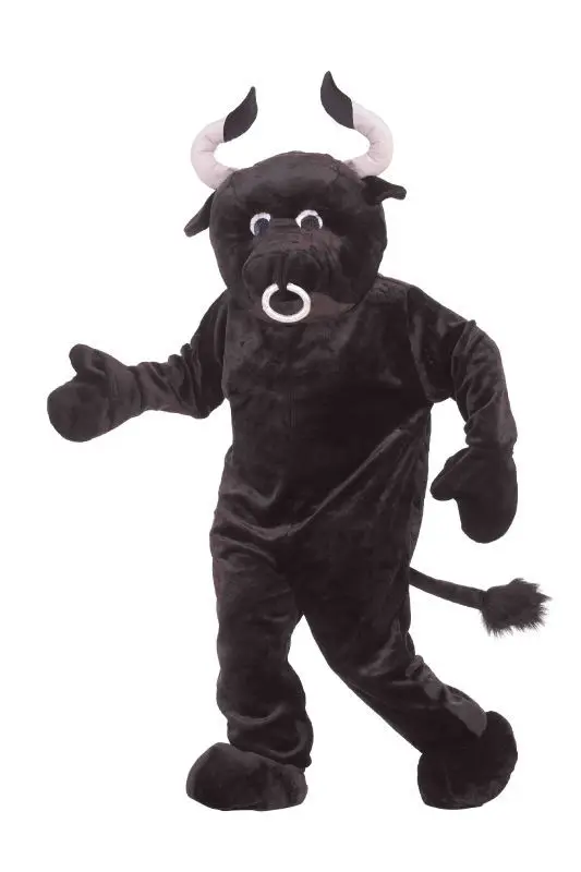 New Version the Plush Black Bull Mascot Costume Adult Birthday Party Fancy Dress Halloween Cosplay Outfits Clothing Xmas