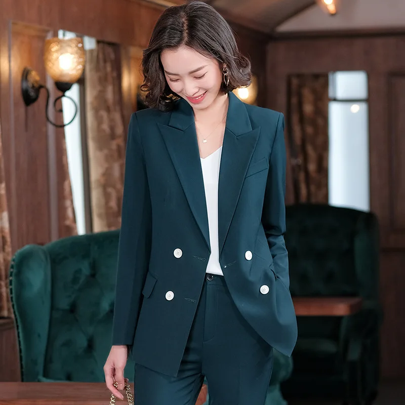 

High Quality Fabric Ladies Office OL Styles Business Work Wear Pantsuits Women Professional Autumn Winter Interview Blazers