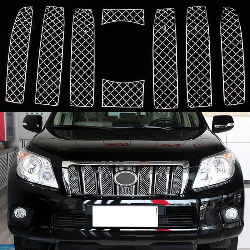 

Car Insect Screening Mesh Front Grille For Toyota Land Cruiser Prado FJ150 2010 2011 2012 2013 Stainless Steel Grill Decoration