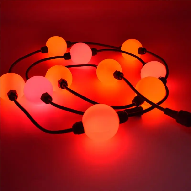100X WS2811 360degree 3D effect full color led ball milky cover 10PCS per string