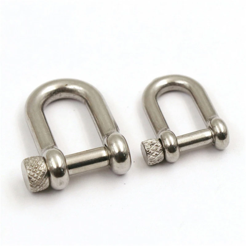 1 x Stainless Steel Carabiner D Bow Shackle Fob Key Ring Keychain Hook Screw Joint Connector Buckle 2 sizes available