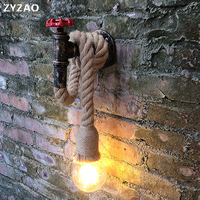 Industrial Vintage Loft Wall Lighting Fixtures Creative Retro Water Pipe Wall Lamp Cafe Restaurant Bar Stairway Corridor Lamps