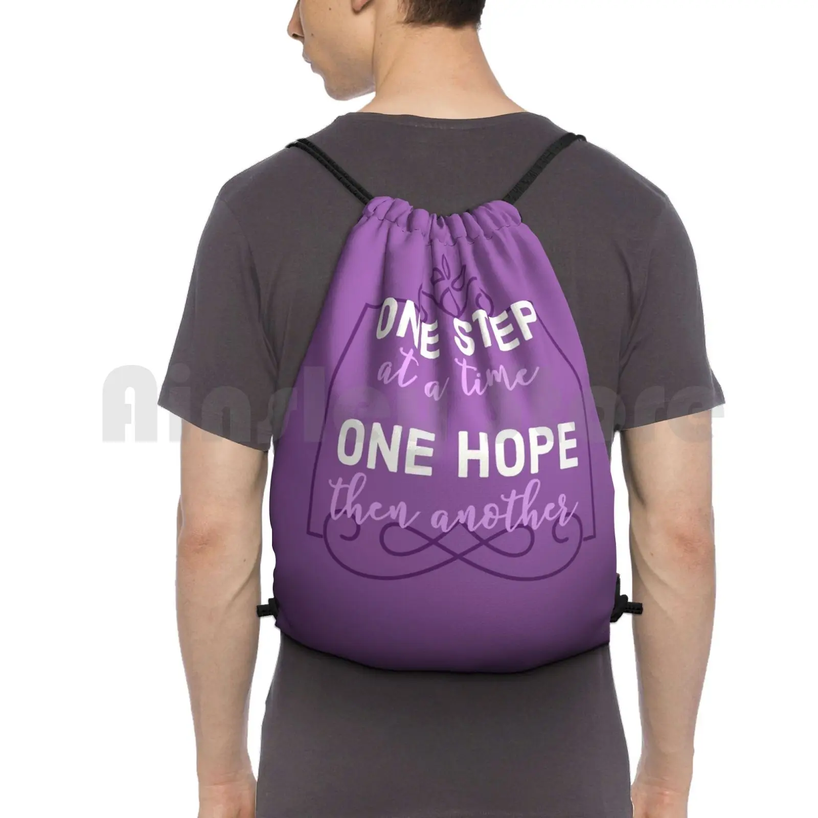 Journey To The Past Backpack Drawstring Bag Riding Climbing Gym Bag One Step At A Time One Hope Then Another Anastasia