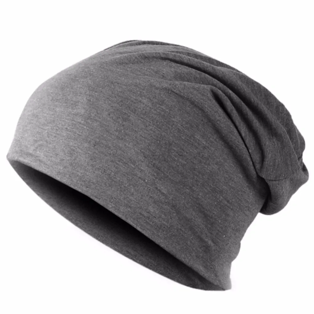 New Solid Color Baggy Slouchy Beanies Hat For Man Male Autumn Spring Hip Hop Soft Ear Warmer Skullcaps Outdoor Windproof Bonnet