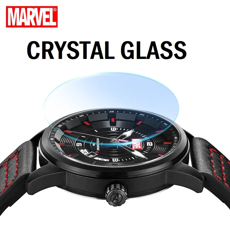 Disney Official Marvel Captain America Quartz Sport Wristwatches Crystal Glass Fashion Casual Male Clock DateRelogio Masculino