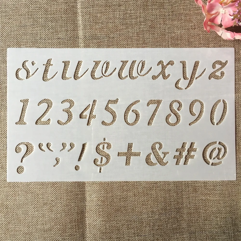 3Pcs 30*17cm Alphabet English Letters DIY Layering Stencils Painting Scrapbook Coloring Emboss Decor Template