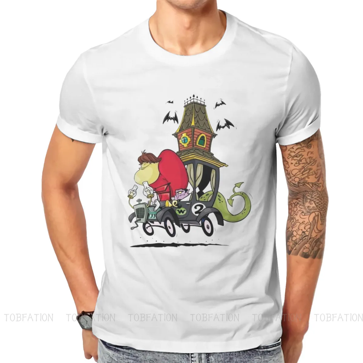 Wacky Races 1968 Anime TV Series Car TShirt Men Gothic Oversized Casual Crewneck Cotton T Shirt 2020