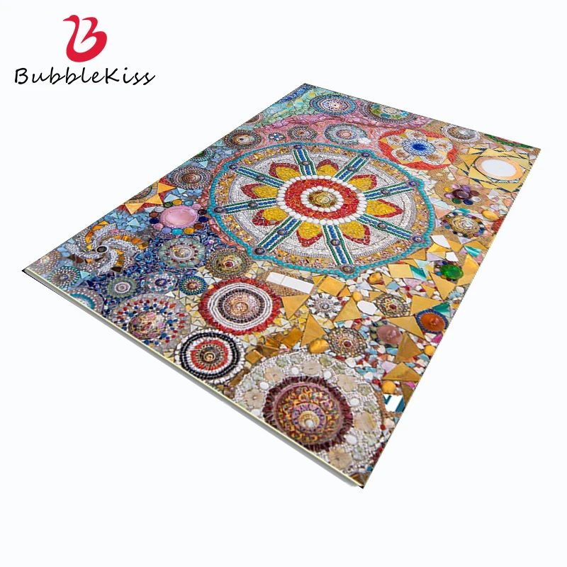 

Bubble Kiss 2020 New Living Room Area Rugs Non-Slip Bedroom Decor Carpet 3D Colorful Flower Pattern Ethnic Style Carpets