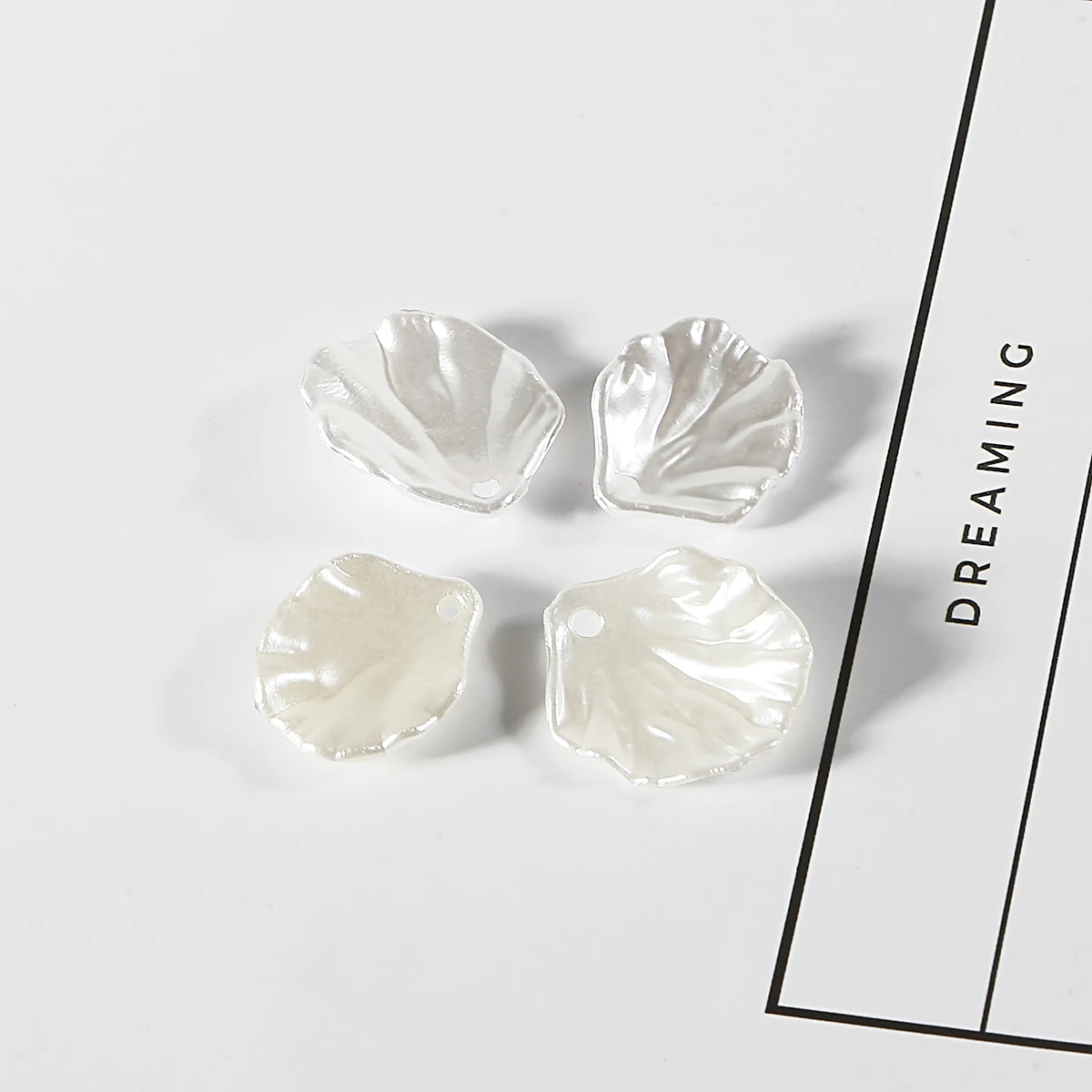 20pcs/lots High Quality ABS Imitation Pearl Shell Petals Flower For DIY Hairpin Earrings Necklace Jewelry Makeing Accessories