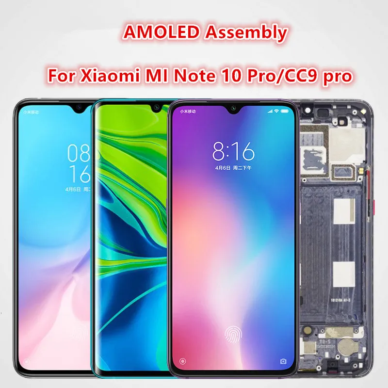 

AMOLED For Xiaomi MI Note 10 Pro LCD Display Touch Screen Digitizer M1910F4G Assembly Replacement For Xiaomi Mi CC9 Pro Lcd