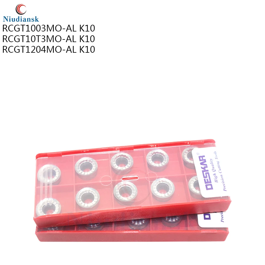 10PCS RCGT1003MO RCGT10T3MO RCGT1204MO-AL K10 In Lega di Carburo di Inserti Utensili CNC Tornio Utensile da Tornio, di Alluminio di Trasformazione E di Rame.