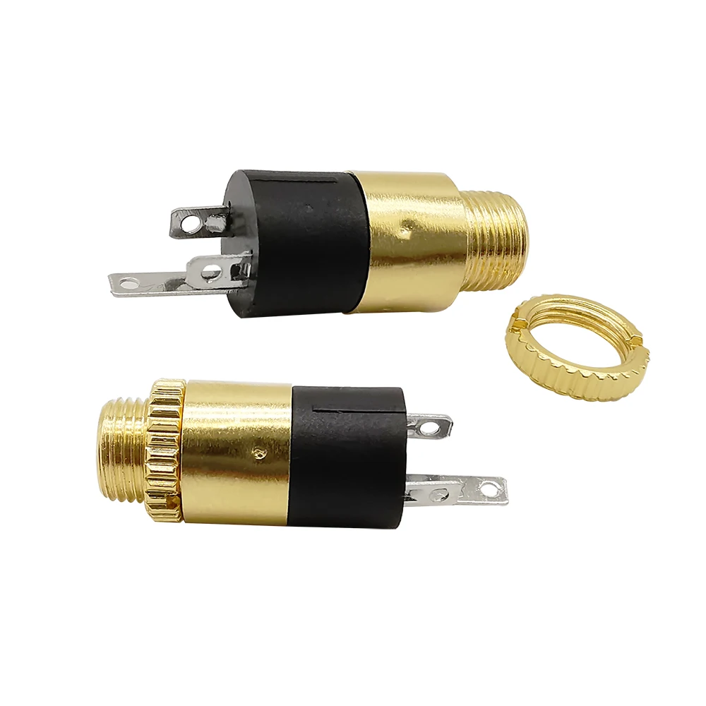 10Pcs 3.5 MM Cylindrical Stereo Female Socket With Screw 3.5 Audio Video Headphone Jack Connector Gold-plated PJ392 PJ-392