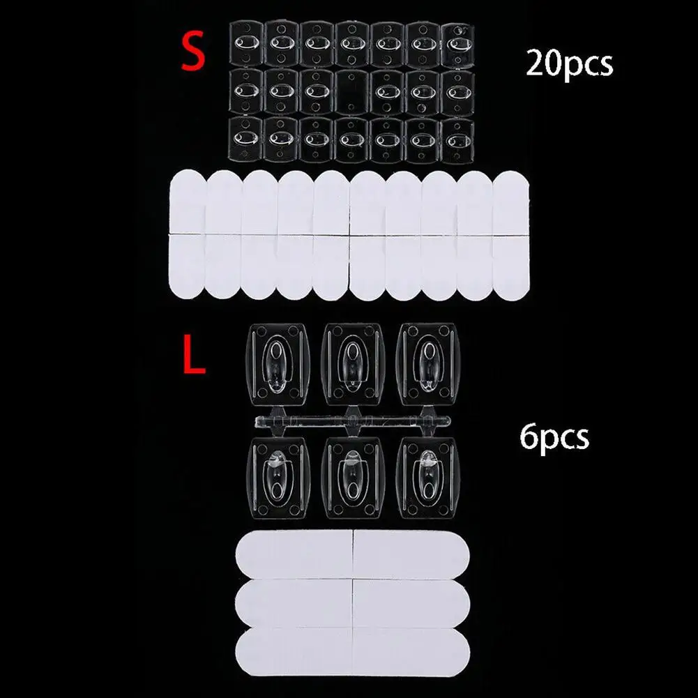 Прозрачный съемный крючок небольшого размера, 6/20 шт., прочный бесшовный Рождественский зажим для кабеля, клейкий крючок, настенная стойка для кухни, спальни