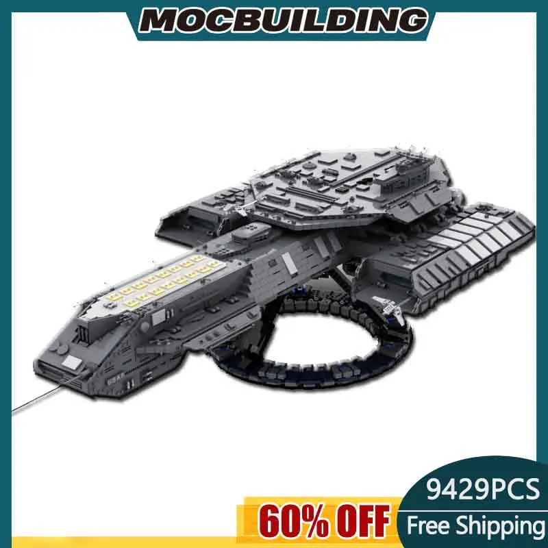 MOC Space Interstellar Stargateed SG-1 USS Daedalus Spaceships Fleet Building Blocks Transport Airship Model Bricks Toys 9429PCS