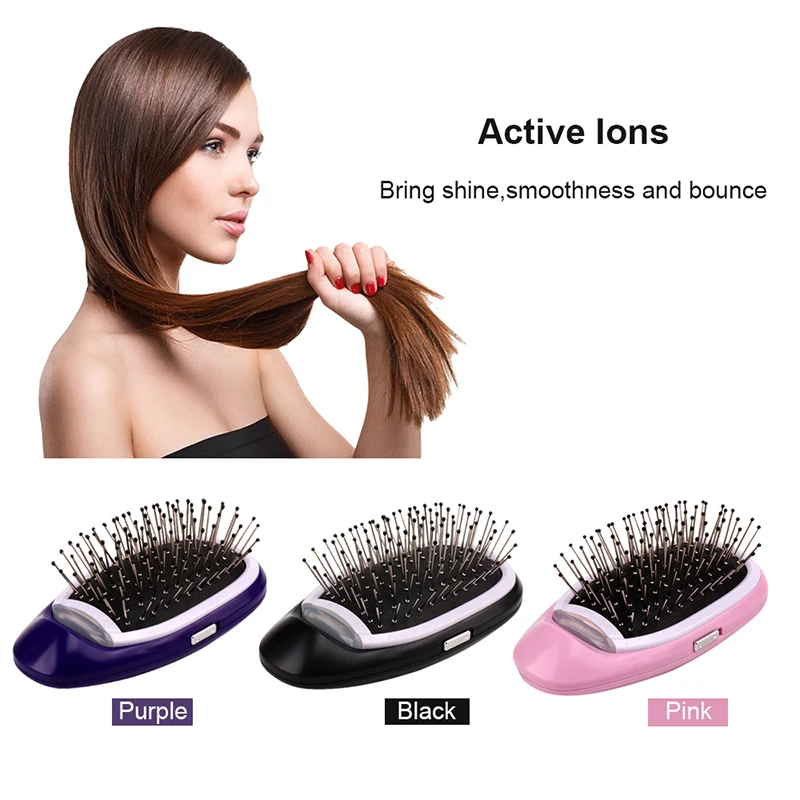 

Portable Electric Ionic Hairbrush Negative Ions Hair Comb Brush Hair Modeling Styling Hairbrush Brush for Straighten Massager