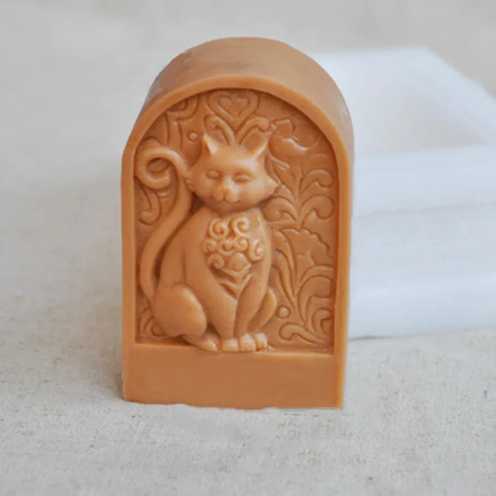 Silicone Mold for Soap and Mousse Cake, Cat Design, Epoxy Resin Crafts, Bar Molds