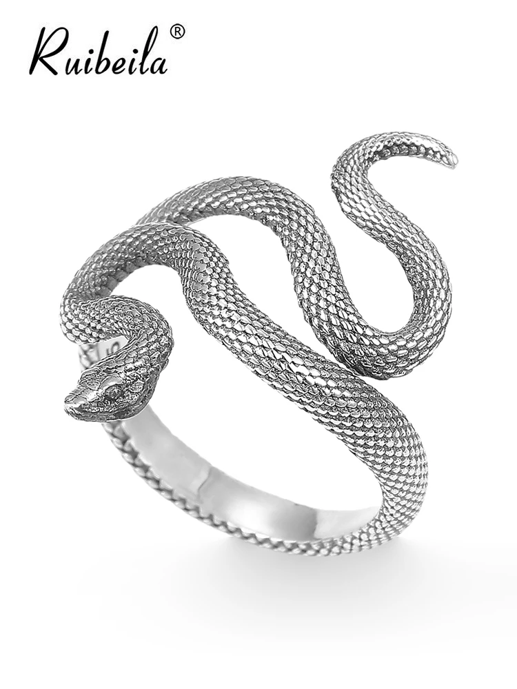 

Ruibeila zodiaque serpent ouvert bague hommes et femmes s925 en argent sterling niche hip-hop rétro Thai bague en argent marée