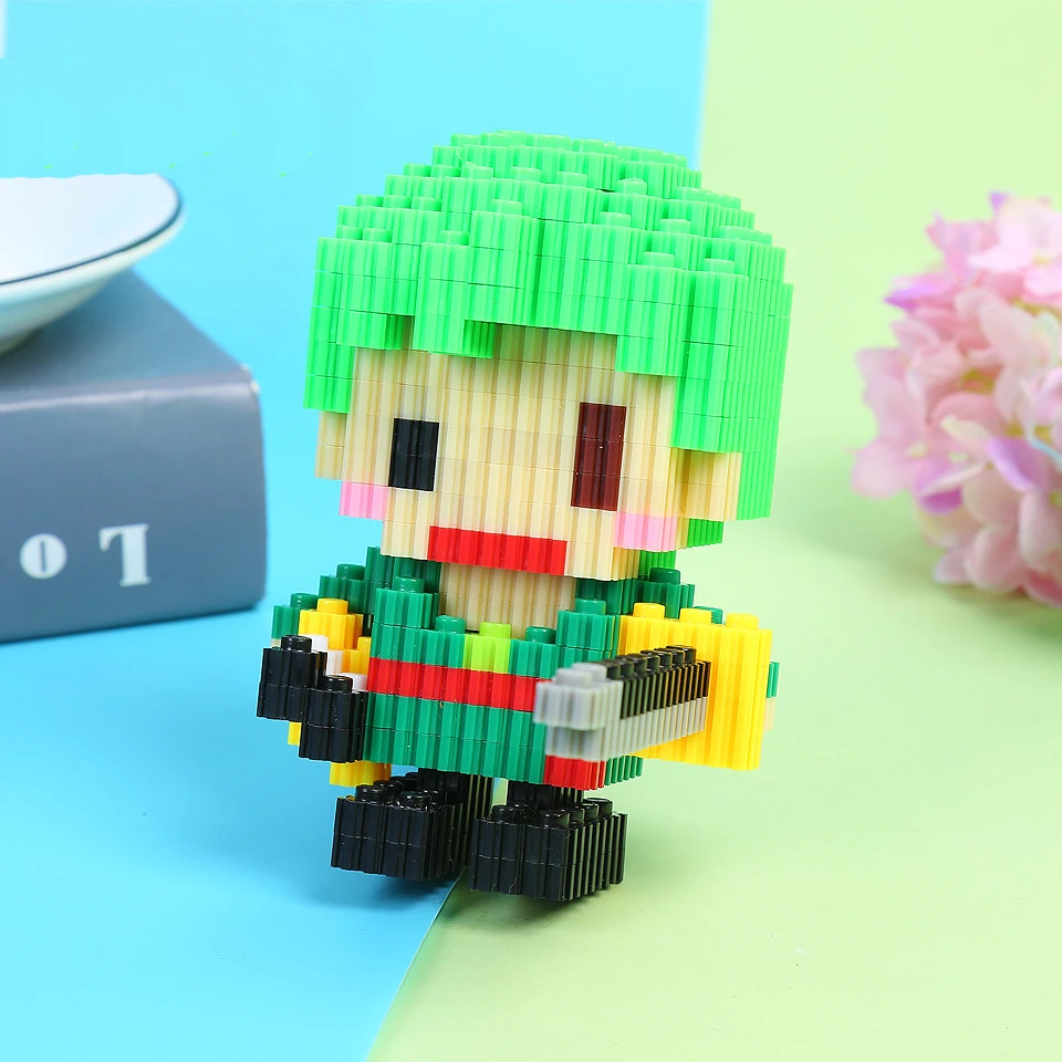 Anime One Piece Magic Blocks Pirate Monkey D Luffy Chopper Zoro Portgas·D· Ace Mini Connection Brick For Building Blocks Toys