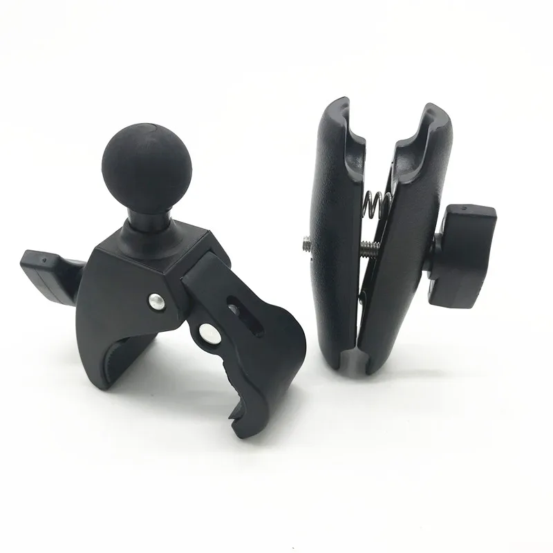 Morsetto per artiglio manubrio per moto Base per montaggio su guida per bici con braccio a doppia presa a sfera in gomma da 1 pollice per Gopro SLR